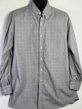 Tommy Hilfiger Men's Size 16.5 32/33 Gray Plaid Long Sleeve Button Up Shirt